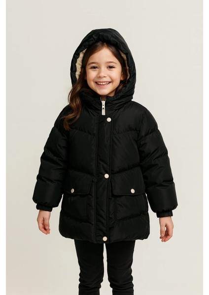 Kapşonlu Kışlık Kız Çocuk Mont 4241