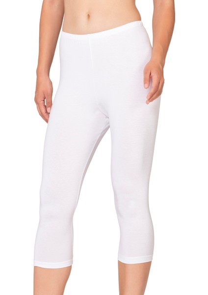 Özkan 27778 Kadın Premium Kumaş Modal Pamuklu Diz Altı Düz Kapri Tayt Esnek Rahat Yumuşak fırsatları