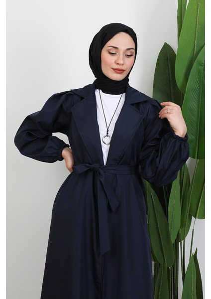 Selin Balon Kol Trenç Lacivert indirimleri