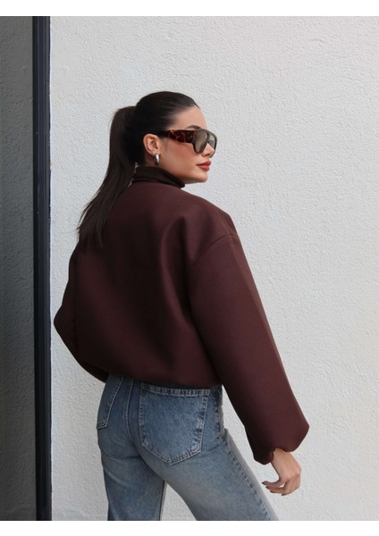 Fermuarlı Kaşe Bomber Ceket indirimleri