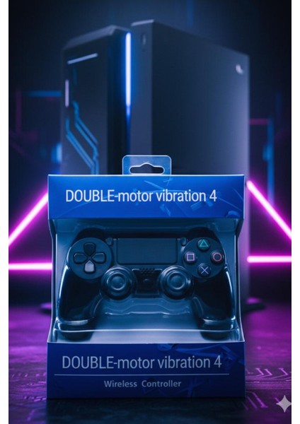 Glrtech P4 Siyah Kablosuz Oyun Kolu Double Motor Titreşimli Şarj Edilebilir Ps4 Uyumlu