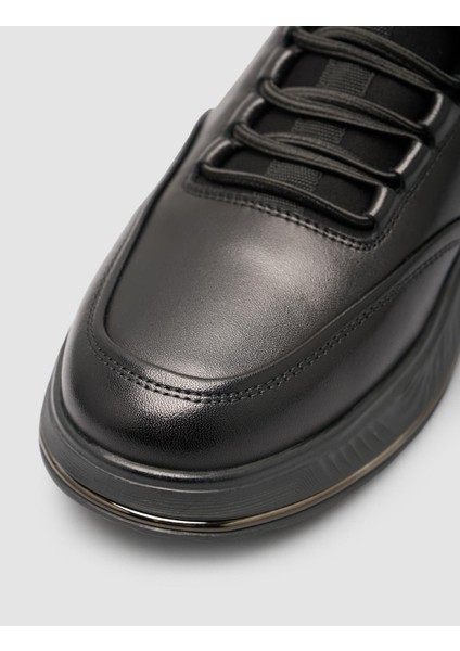 Lastik Bağıcıklı Siyah Erkek Spor Ayakkabı