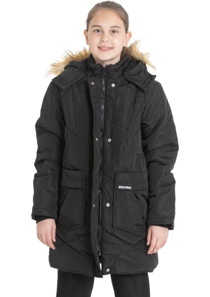 Kapşonlu Kışlık Kız Çocuk Mont 4216