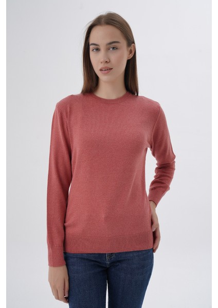 Kadın %100 Organik Pamuk Bisiklet Yaka Triko Kazak TRIST-6101