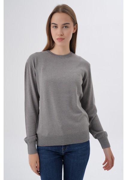 Kadın %100 Organik Pamuk Bisiklet Yaka Triko Kazak TRIST-6101