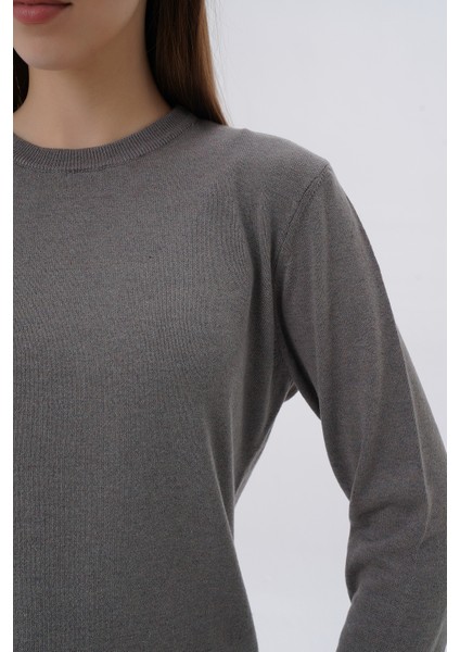 Kadın %100 Organik Pamuk Bisiklet Yaka Triko Kazak TRIST-6101