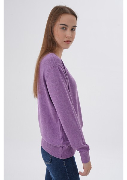 Kadın %100 Organik Pamuk Bisiklet Yaka Triko Kazak TRIST-6101 fiyatları