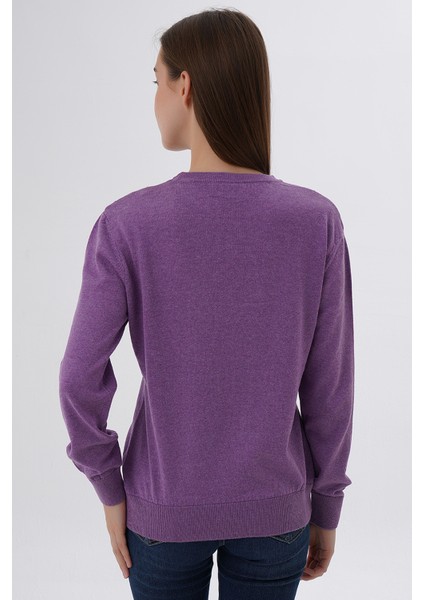 Kadın %100 Organik Pamuk Bisiklet Yaka Triko Kazak TRIST-6101 modelleri