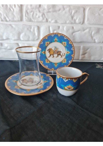 Leone- 6 Kişilik 18 Parça Çay Kahve Seti