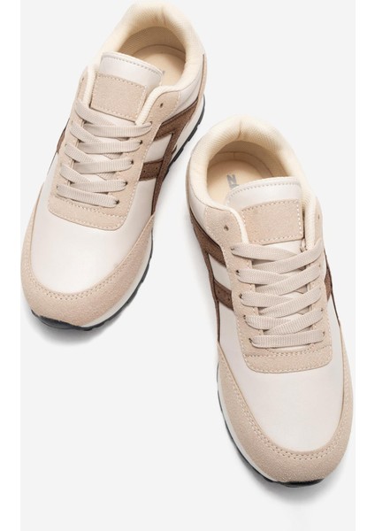 Bağcıklı Kadın Spor Ayakkabı ; Bej Kahve indirimleri