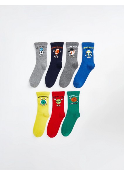 Lcw Kids Karışık Desenli Erkek Çocuk Soket Çorap 7'li