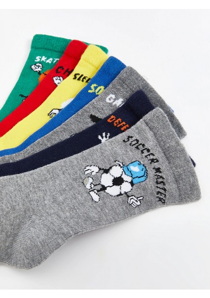 Lcw Kids Karışık Desenli Erkek Çocuk Soket Çorap 7'li modelleri