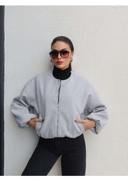 Fermuarlı Kaşe Bomber Ceket fiyatları