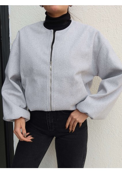 Fermuarlı Kaşe Bomber Ceket modelleri