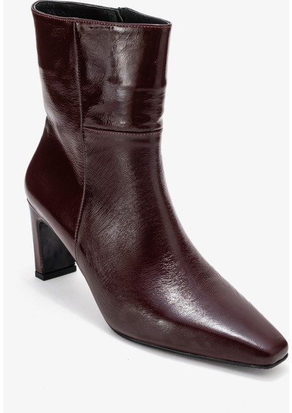Elıas Bordo Kırışık Rugan Hakiki Deri Kadın Blok Topuklu Bot modelleri