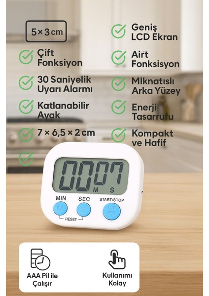 Wf Büyük Ekran Dijital Elektronik Mutfak Saati Zamanlayıcı THR305BYX modelleri