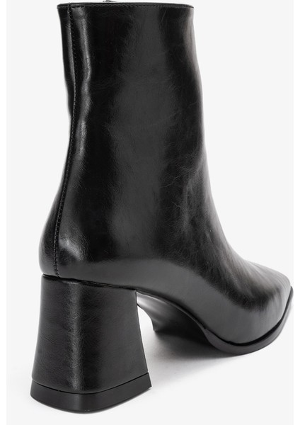 Arven Siyah Cilt Kadın Kalın Topuklu Bot indirimleri