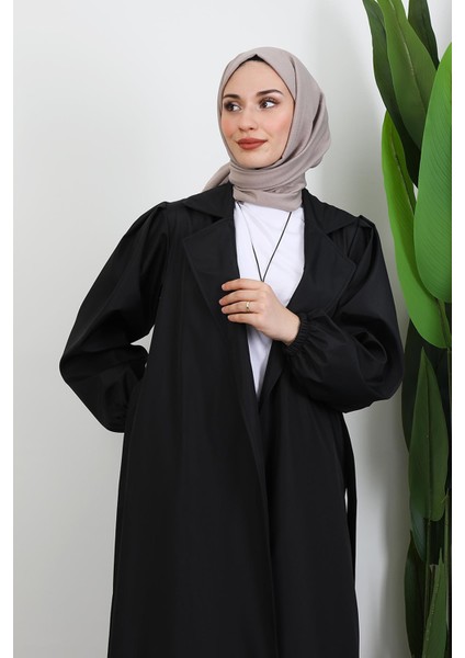 Selin Balon Kol Trenç Siyah indirimleri