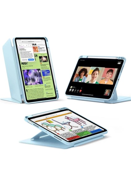 Apple iPad Air 11 M3 (2025) Flip Hybrid Magnetic Kalem Bölmeli Manyetik Kılıf A3266 A3267