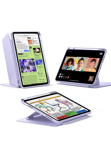 Apple iPad Air 5 10.9 Inc (2022) Flip Hybrid Magnetic Kalem Bölmeli Manyetik Kılıf A2588 A2599 A2591