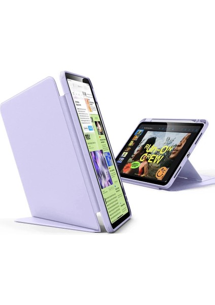 Apple iPad Air 5 10.9 Inc (2022) Flip Hybrid Magnetic Kalem Bölmeli Manyetik Kılıf A2588 A2599 A2591 modelleri