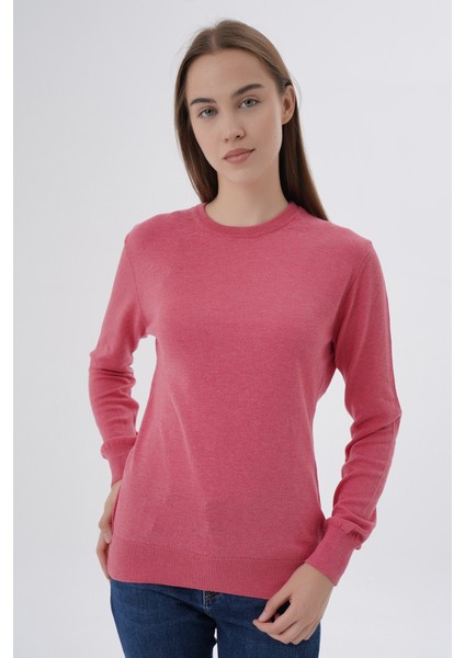 Kadın %100 Organik Pamuk Bisiklet Yaka Triko Kazak TRIST-6101