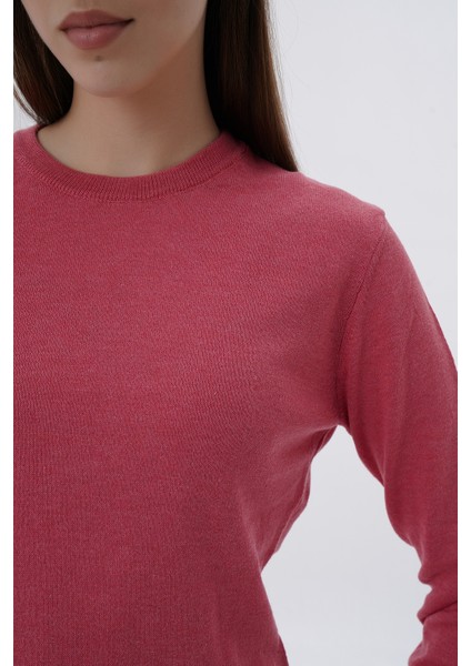 Kadın %100 Organik Pamuk Bisiklet Yaka Triko Kazak TRIST-6101