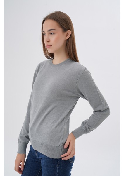 Kadın %100 Organik Pamuk Bisiklet Yaka Triko Kazak TRIST-6101 modelleri