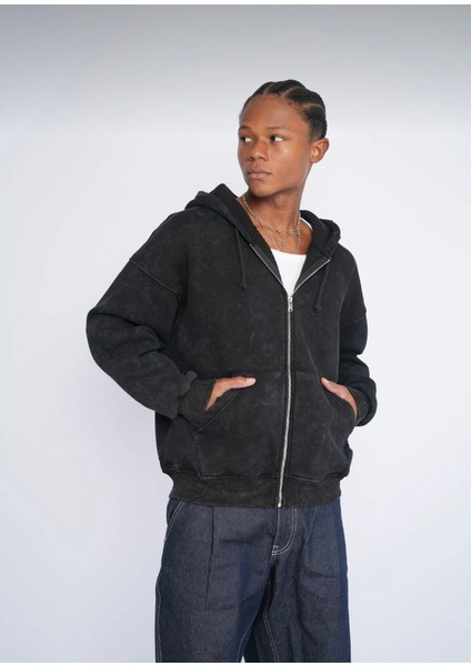 Düz Yıkamalı Kapşonlu Hırka fiyatları