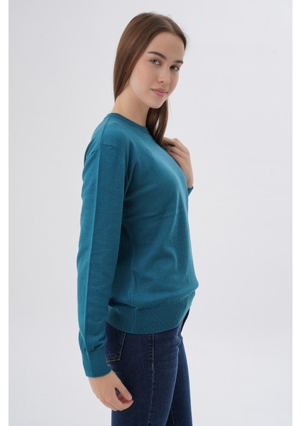 Kadın %100 Organik Pamuk Bisiklet Yaka Triko Kazak TRIST-6101 fiyatları