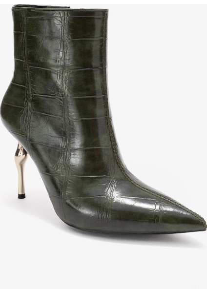 Crısta Yeşil Baskı Sivri Burunlu Kadın Topuklu Bot modelleri