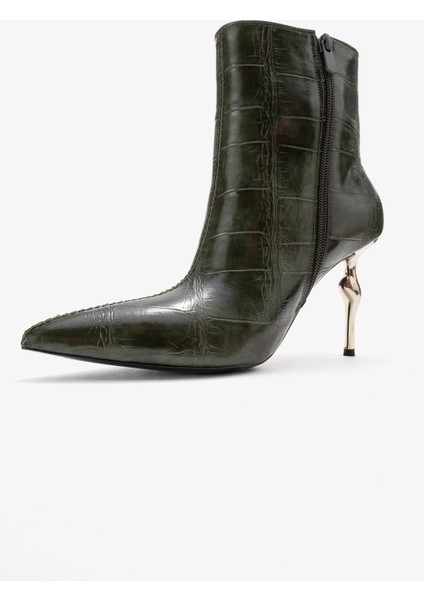 Crısta Yeşil Baskı Sivri Burunlu Kadın Topuklu Bot fırsatları