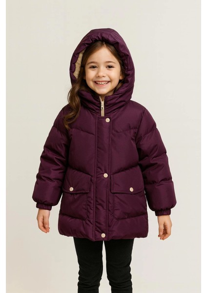Kapşonlu Kışlık Kız Çocuk Mont 4241