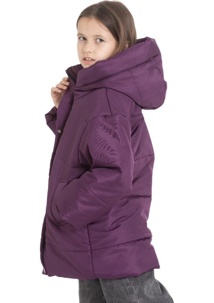 Kapşonlu Kışlık Kız Çocuk Mont 4235