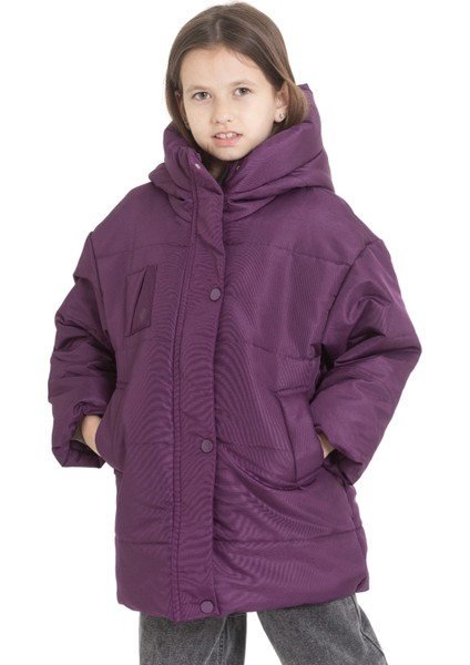 Kapşonlu Kışlık Kız Çocuk Mont 4235 modelleri