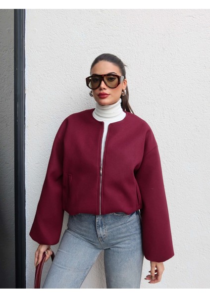 Fermuarlı Kaşe Bomber Ceket fiyatları