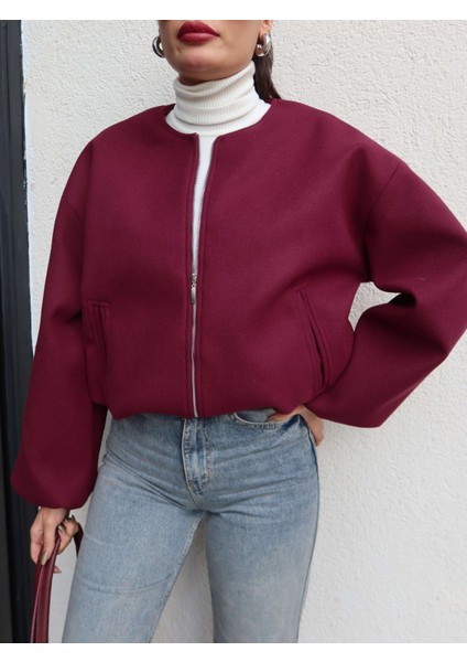 Fermuarlı Kaşe Bomber Ceket modelleri