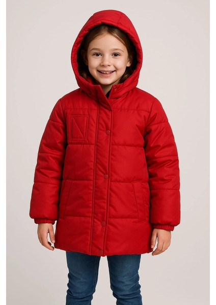 Kapşonlu Kışlık Kız Çocuk Mont 4235
