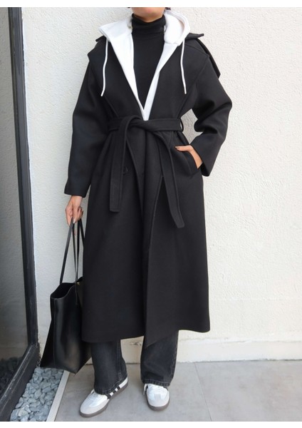 Düğme Kapüşon Kuşaklı Kaban modelleri