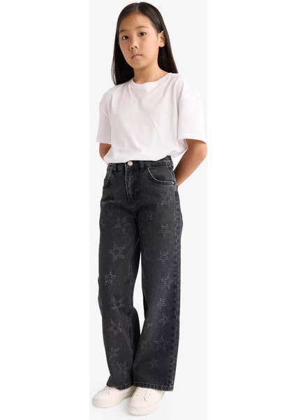 Kız Çocuk Wide Leg Geniş Paça Jean Pantolon fiyatları