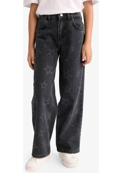 Kız Çocuk Wide Leg Geniş Paça Jean Pantolon fırsatları