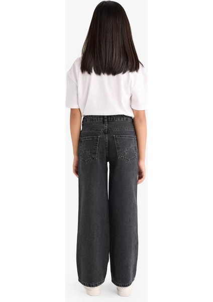 Kız Çocuk Wide Leg Geniş Paça Jean Pantolon indirimleri