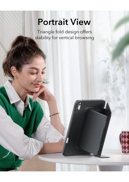 Apple iPad Air 11 M2 (2024) Flip Hybrid Magnetic Kalem Bölmeli Manyetik Kılıf A2902 A2903