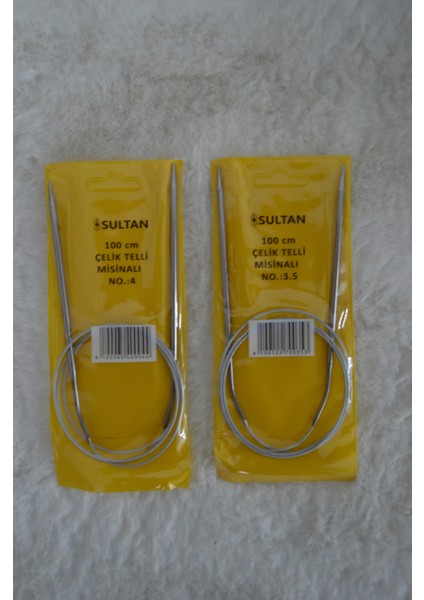 Çelik Telli Misinalı Şiş Seti – 4 No ve 3,5 No (100CM)