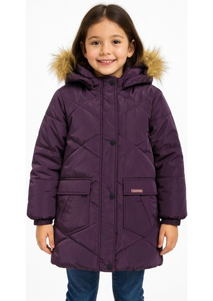 Kapşonlu Kışlık Kız Çocuk Mont 4216
