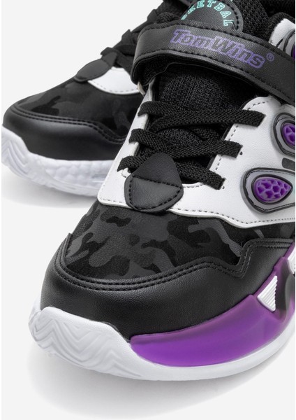 3 Çizgili Cırtlı Çocuk Spor Ayakkabı 30-35 Siyah Yeşil Oranj modelleri