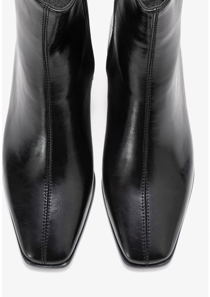 Arven Siyah Cilt Kadın Kalın Topuklu Bot fiyatları