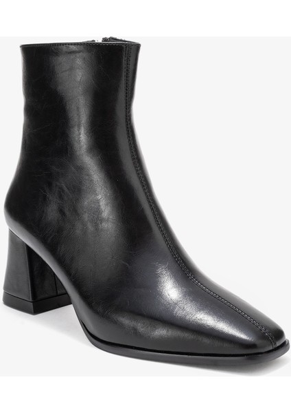 Arven Siyah Cilt Kadın Kalın Topuklu Bot modelleri