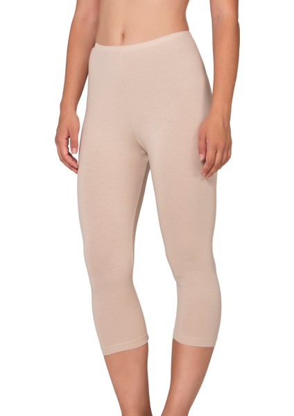 Özkan 27778 Kadın Premium Kumaş Modal Pamuklu Diz Altı Düz Kapri Tayt Esnek Rahat Yumuşak fırsatları