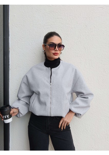 Fermuarlı Kaşe Bomber Ceket fırsatları